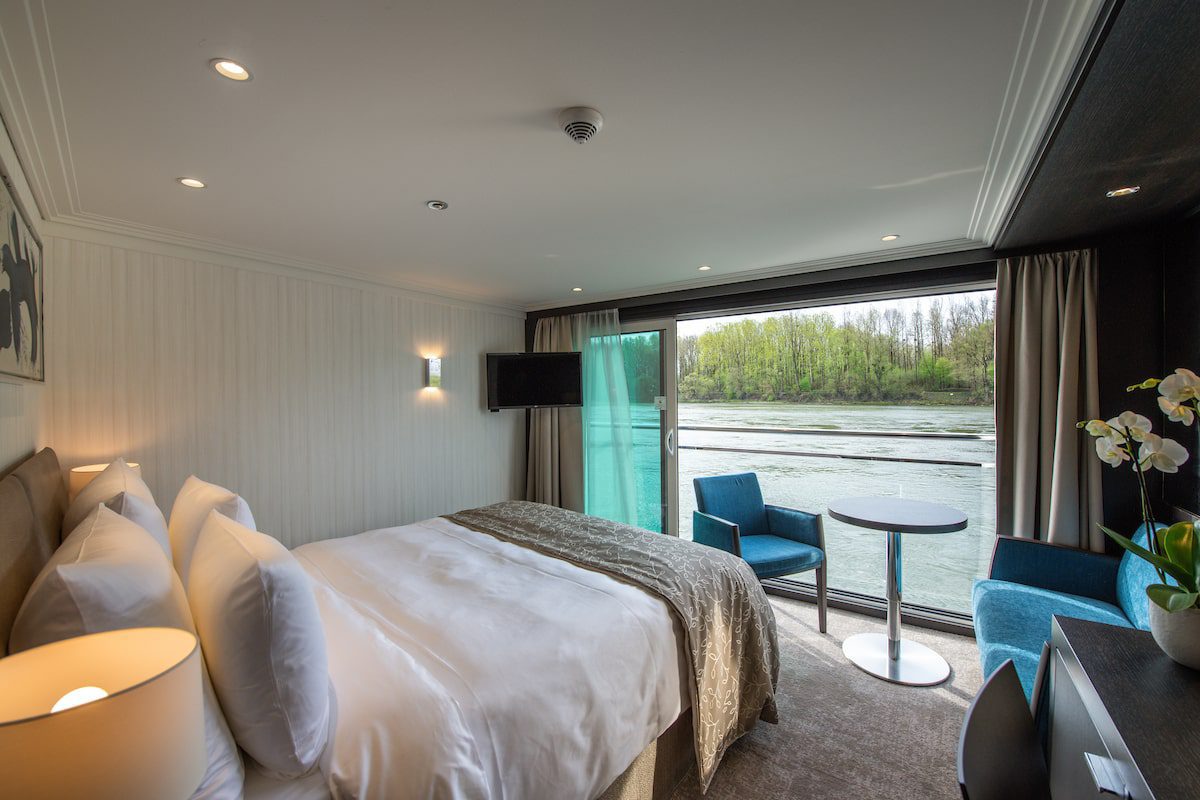 Inside an Avalon Waterways Panorama Suite, with spacious rooms to sweeping river views
