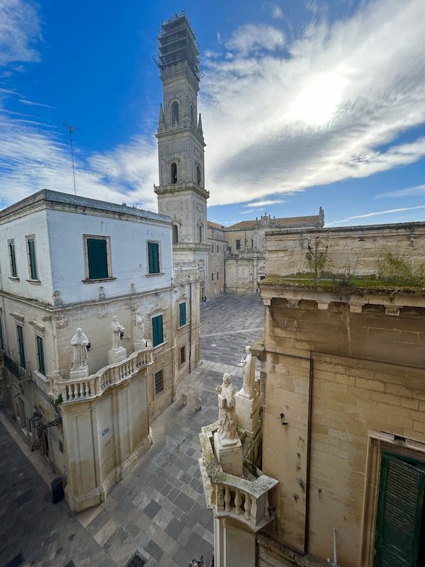 Views of Lecce from a Palazzo Airbnb in the city.