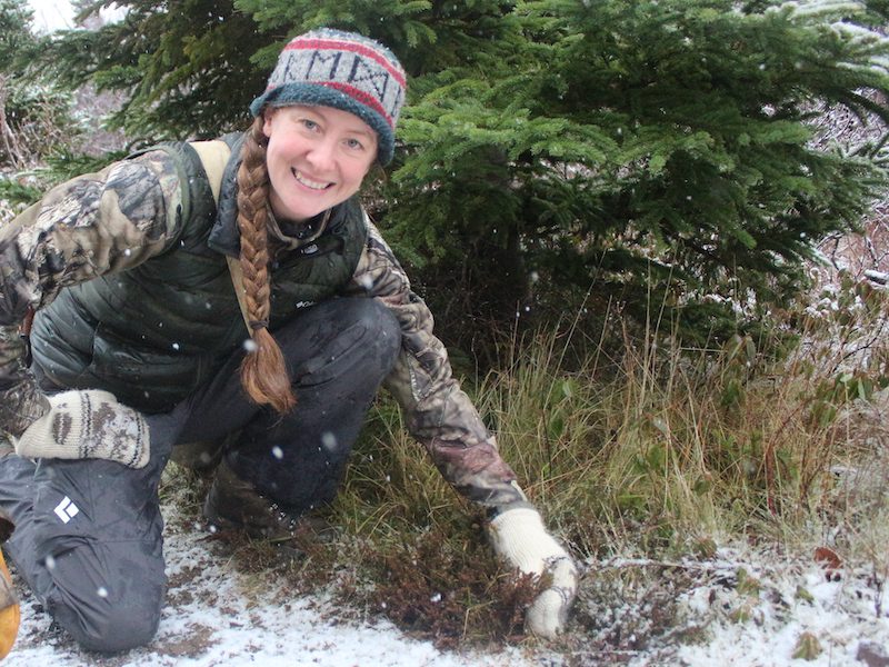 Lori McCarth foraging during the winter