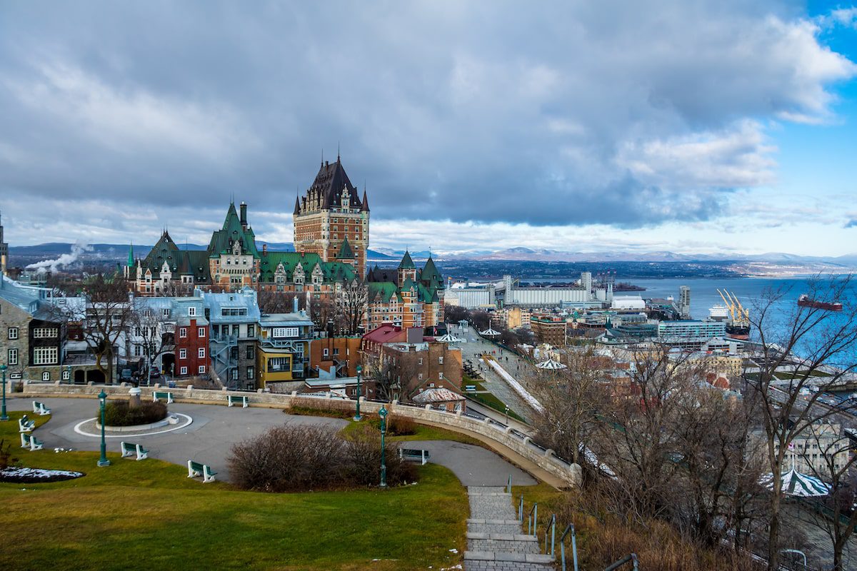 View of Quebec City skyline with Chateau Frontenac