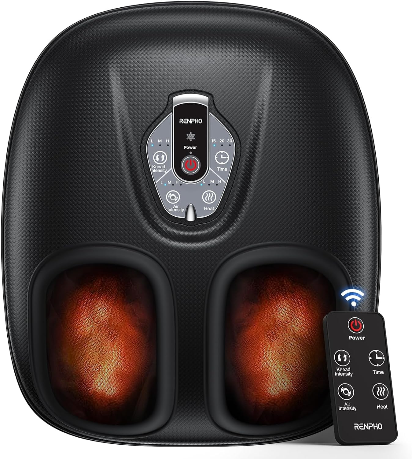 foot massager with two openings for feet 