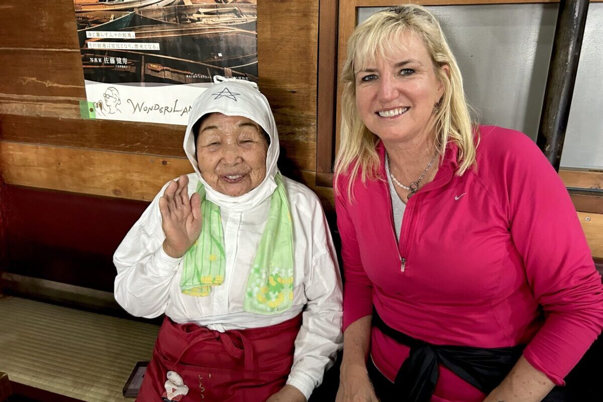 With Reiko Name, 92, a third-generation Ama diver in Toba