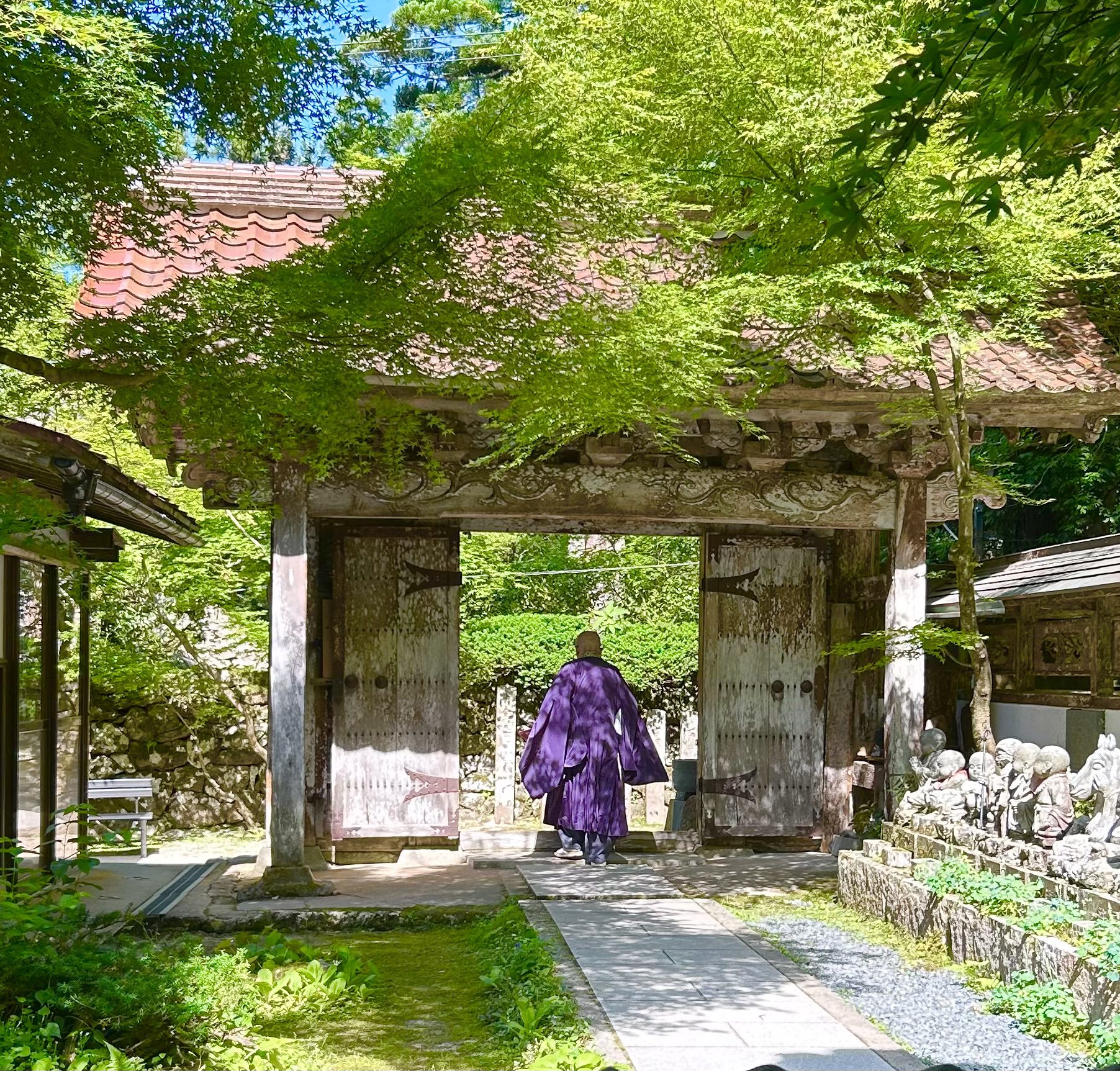 monk walking in japan