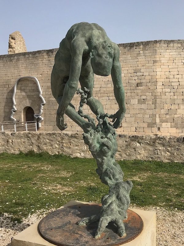 A number of sculptures grace the grounds of the castle of Lacoste