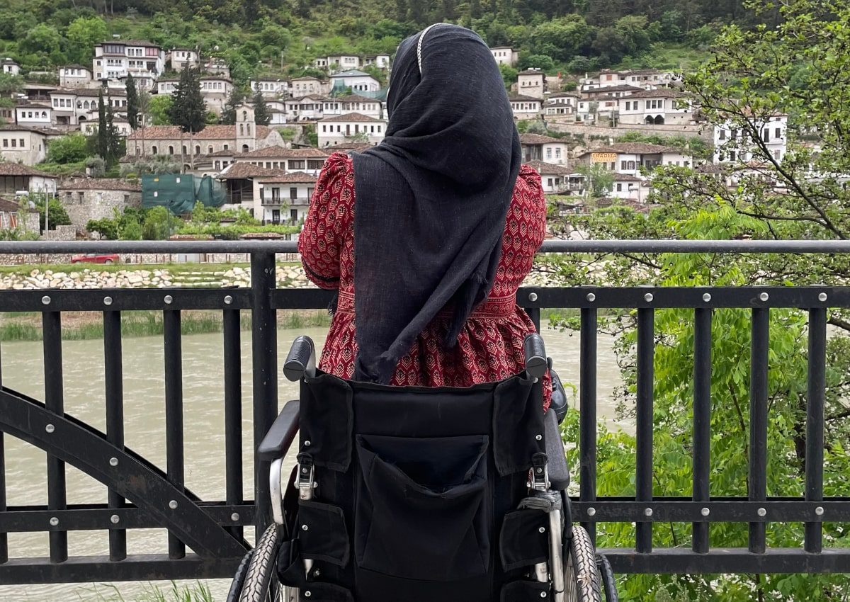 Tanzila Khan overlooks the town of Berat in Albania