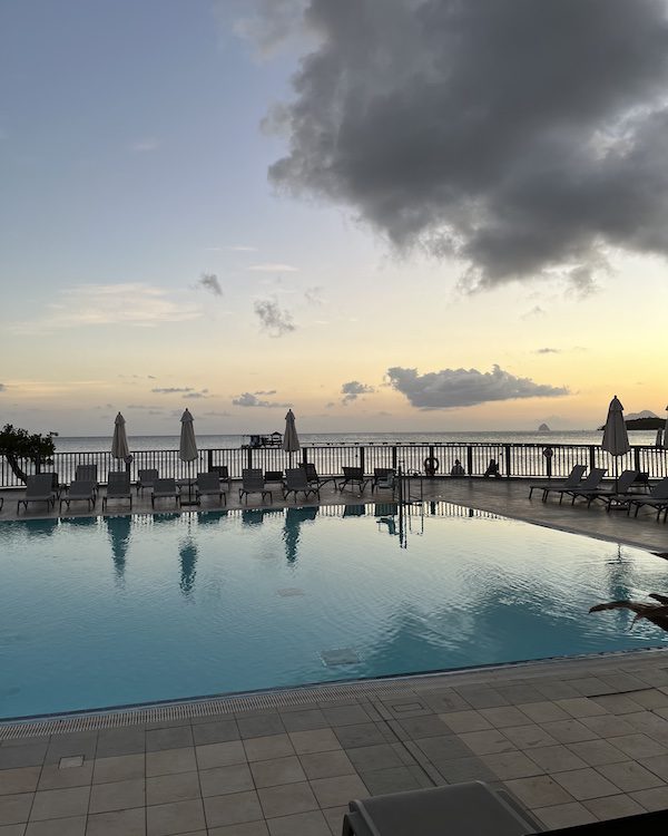 Club Med Martinique pool at sunset