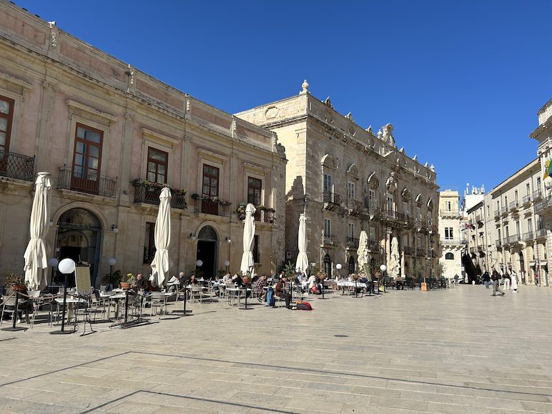 The beautiful Duomo Square in Ortigia, Sicily