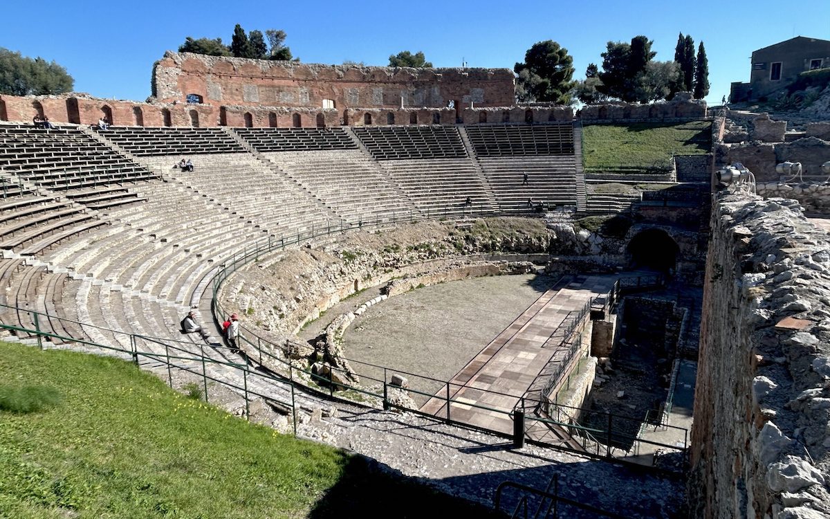 Looking into the ancient Taormina Amphitheatre