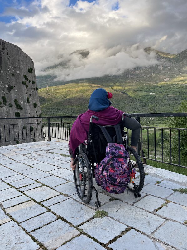 Tanzila Khan in Tepelene Town, exploring accessible travel in Albania