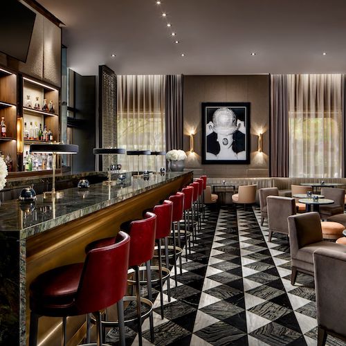 Upscale hotel bar at The Hazelton Hotel Toronto