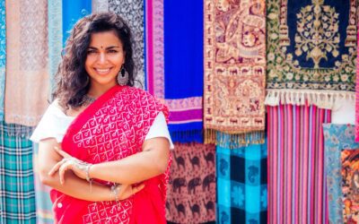 indian woman in sari in india