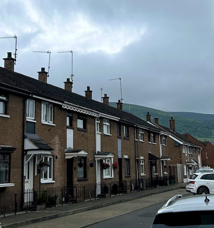 Bombay Street row houses in Belfast