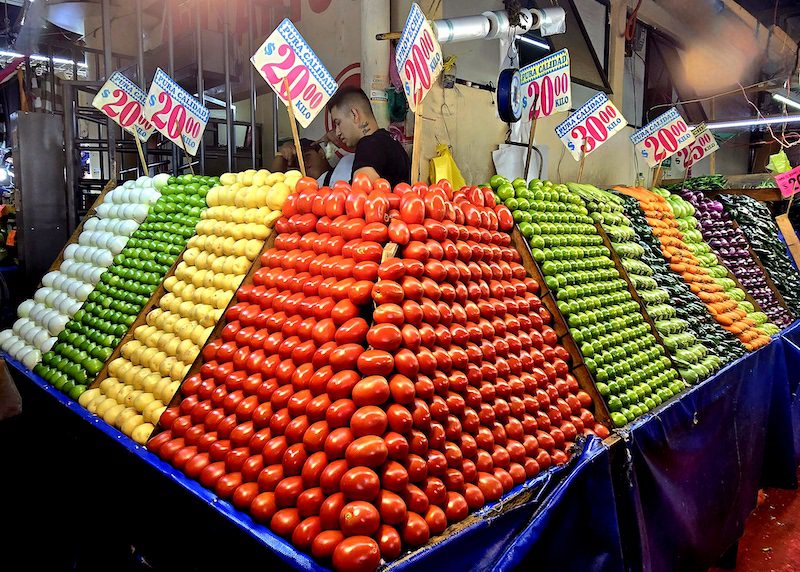 Display in the Xochmilco market Mexico City