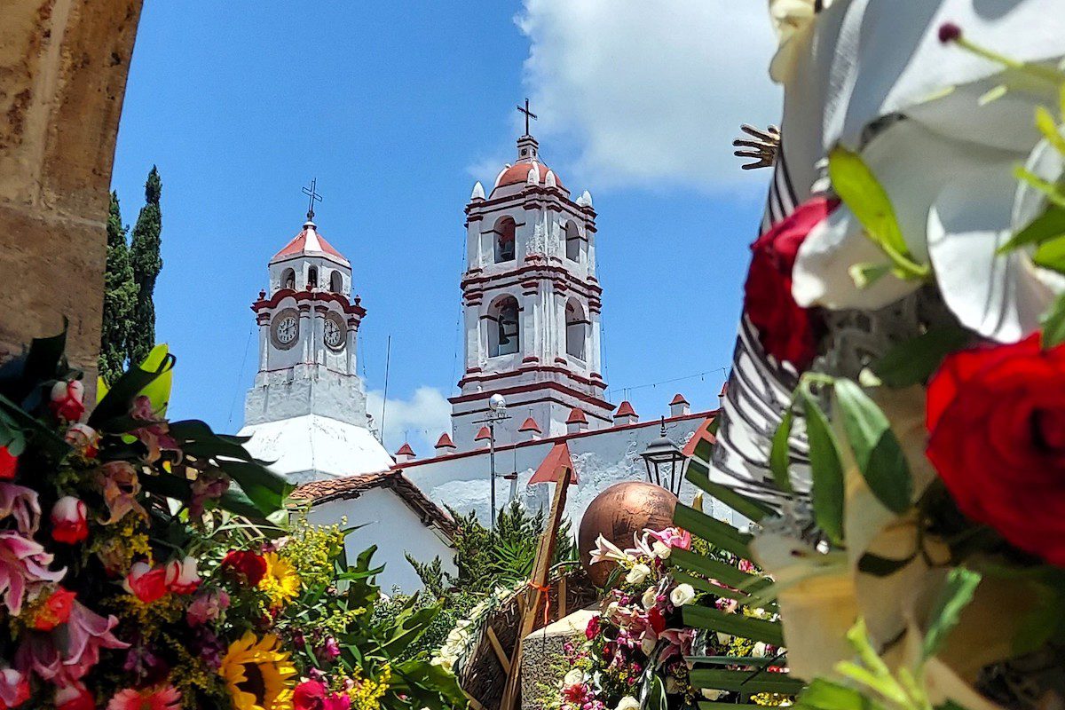 In the central plaza Ixtapan looking at cathedral