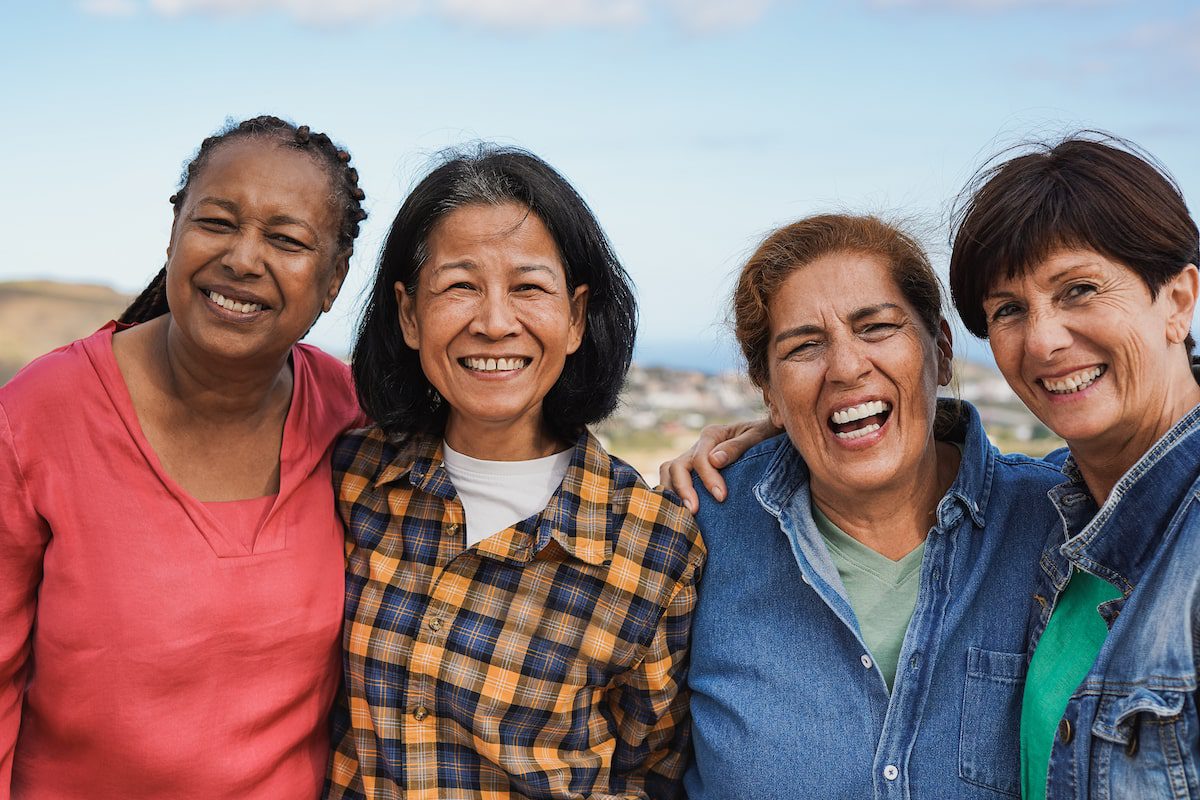 A group of happy senior women