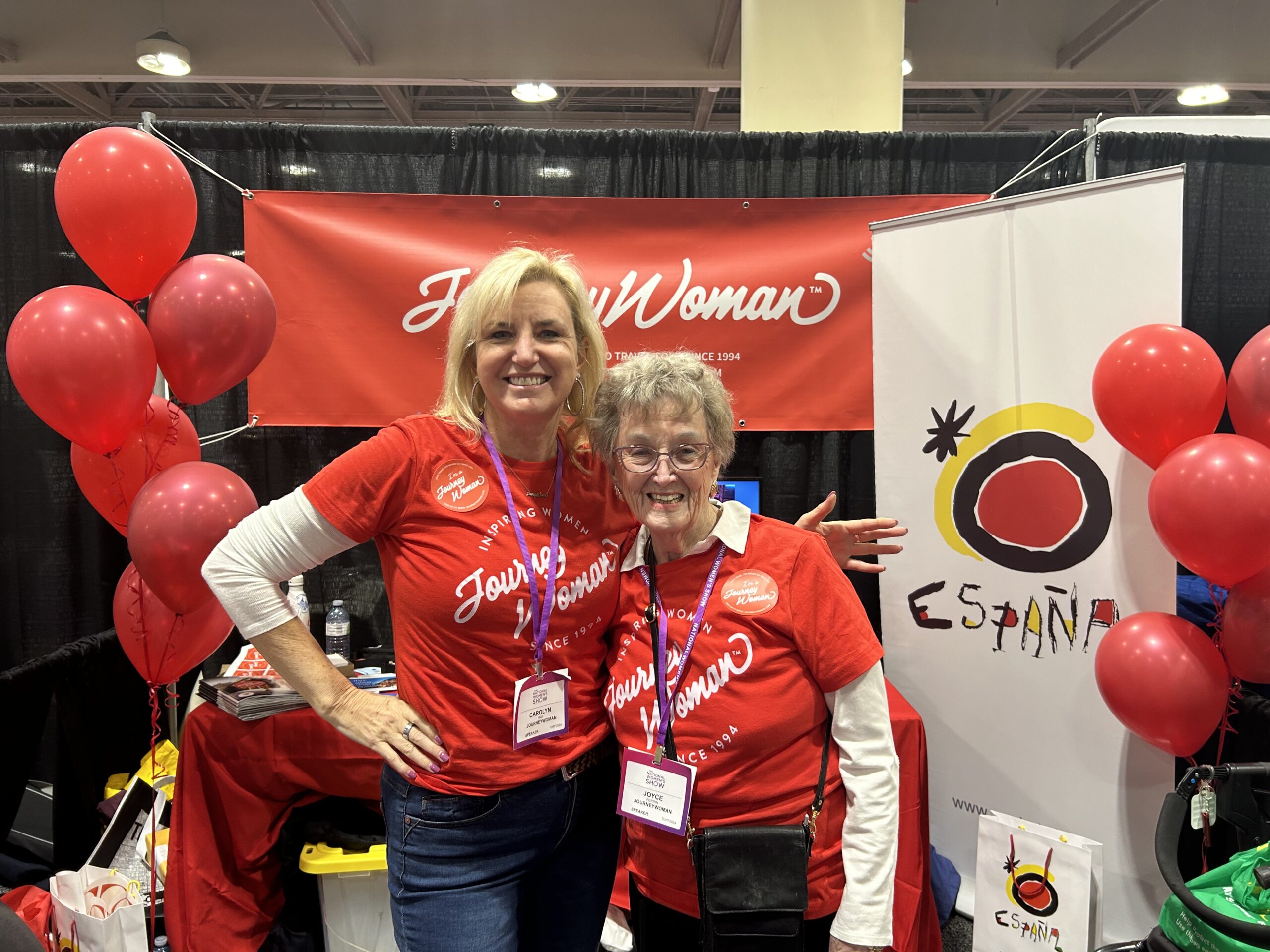 two women smiling about solo travel national women's show toronto