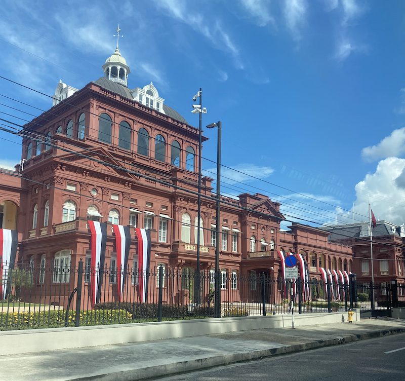 The Red House, located in Port of Spain, Trinidad and Tobago, serves as the nation's Parliament building and stands as a symbol of its political heritage.