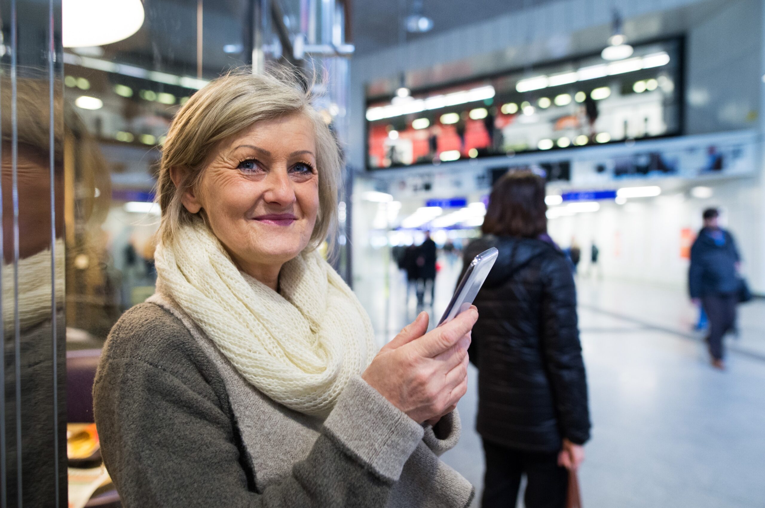 woman cybersecurity airport travel