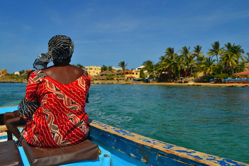 woman in a boat in senegal dakar