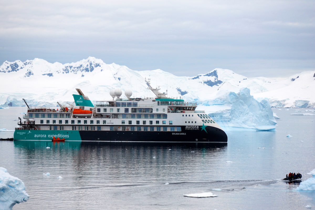 Aurora Expeditions Sylvia Earle ship in Antarctica