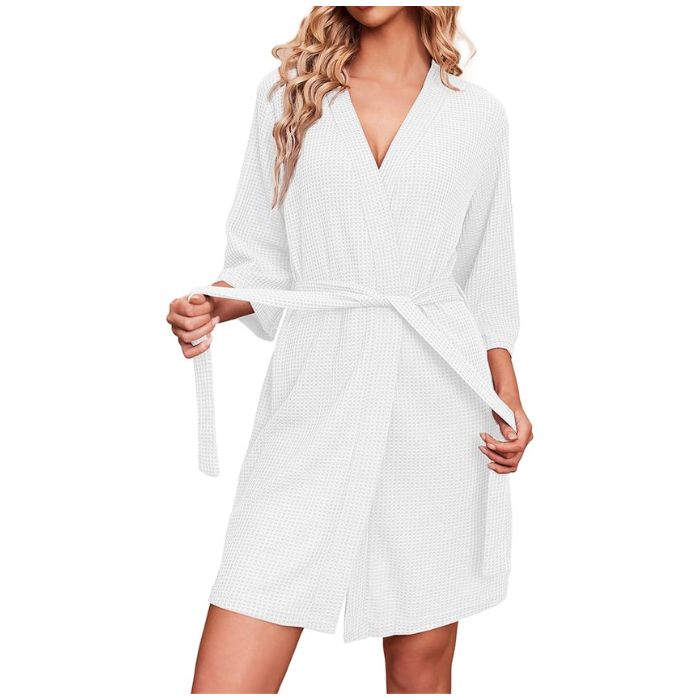 White travel robe