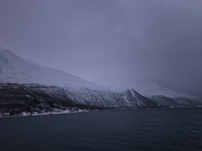 A small Arctic town on the coast of Norwar