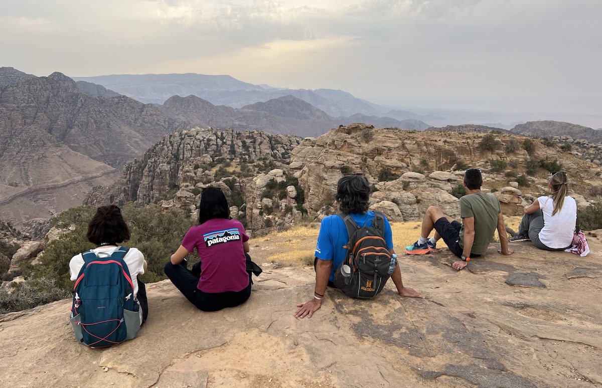 People overlooking the Dana Biosphere Reserve in Jordan