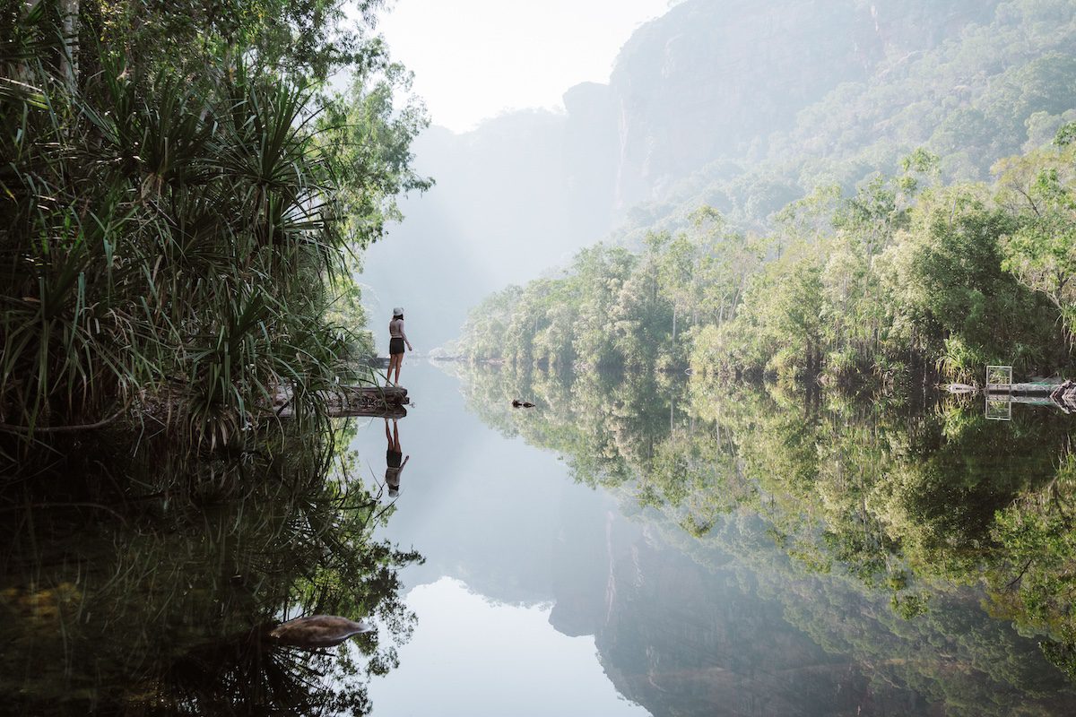 Australia's Northern Territory a woman in one of the national parks