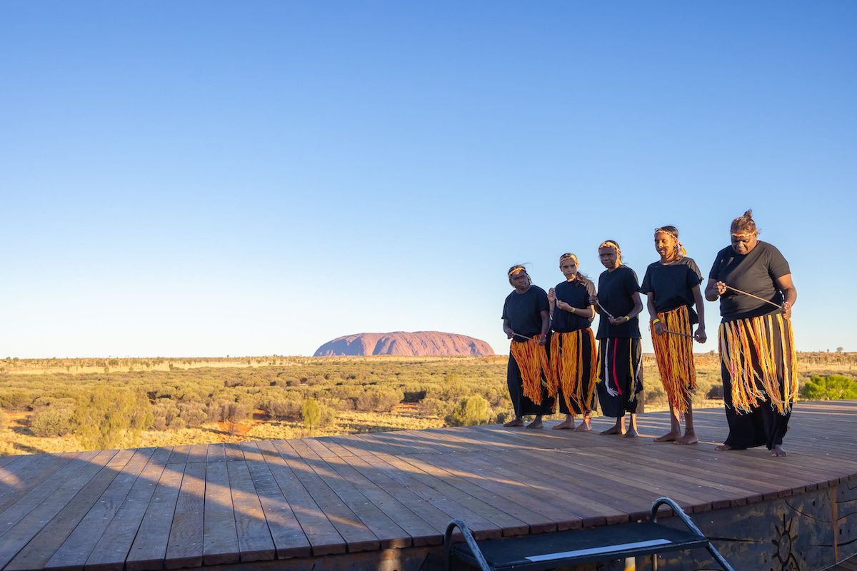 Australia's Northern Territory Uluru 141566-35 A group of Australian Indigenous men in Uluru