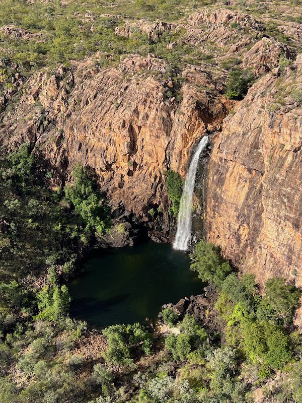 Waterfall as seen from helicopter tour in NItmiluk NP Waterfall as seen from helicopter tour in NItmiluk NP