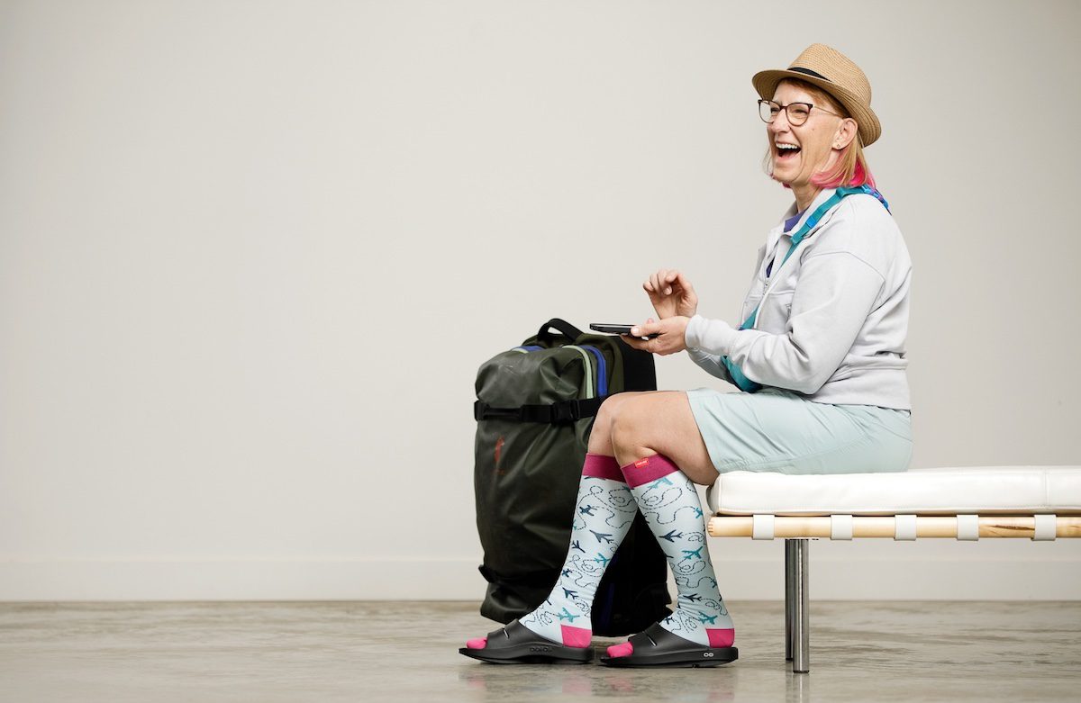 Sherry Ott deep vein thrombosis (DVT) on flights Vim Vigr Compression Travel Sock