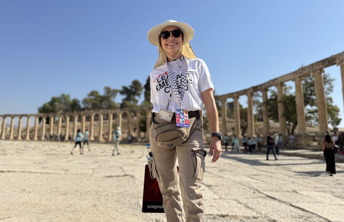 G Adventures chief experience officer Amira Majid shows off Jerash.