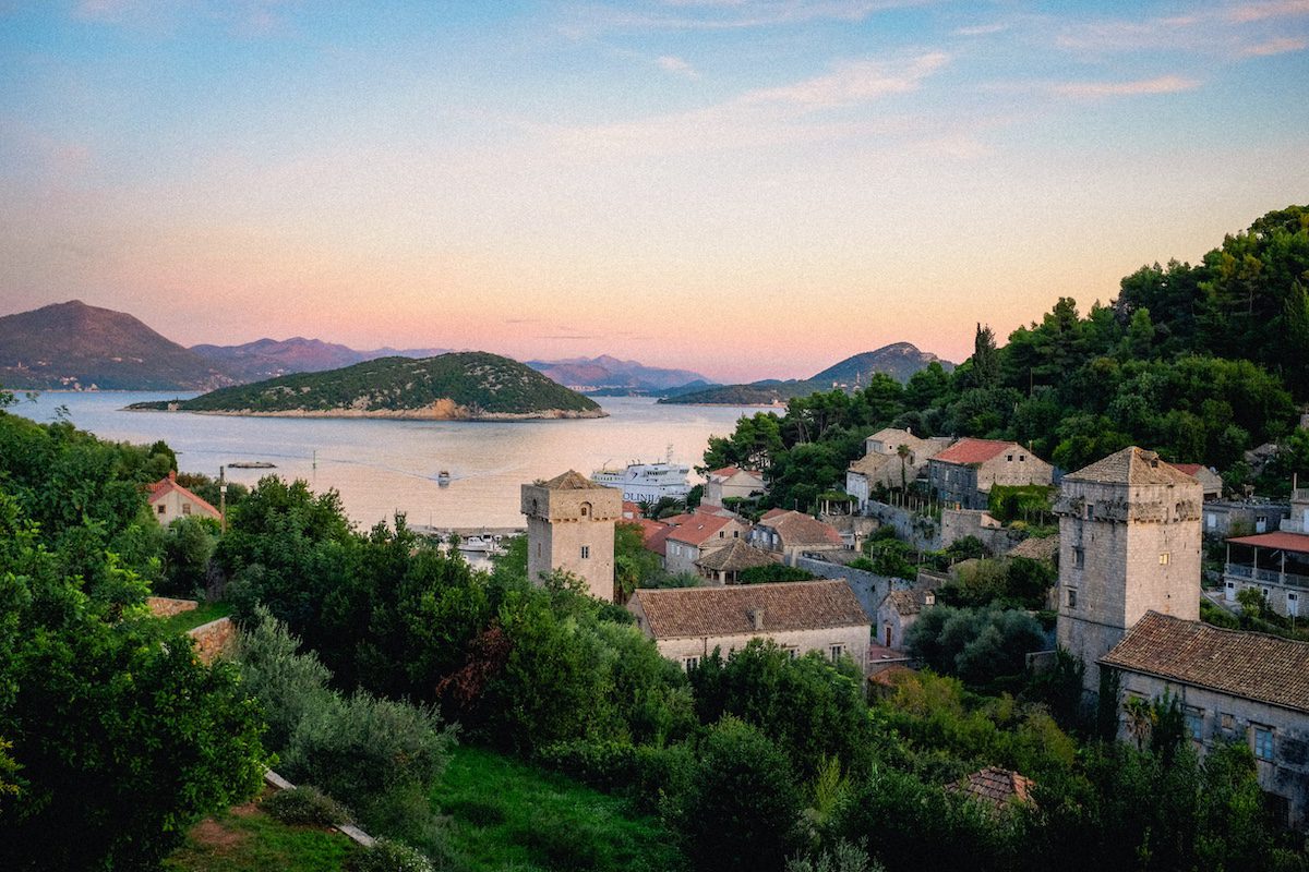 Croatian Islands Sipan at sunset