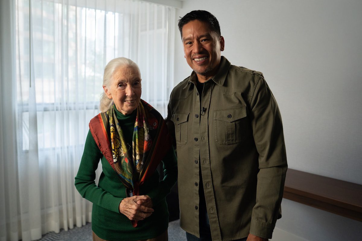Jane Goodall and Bruce Poon Tip in September 2025