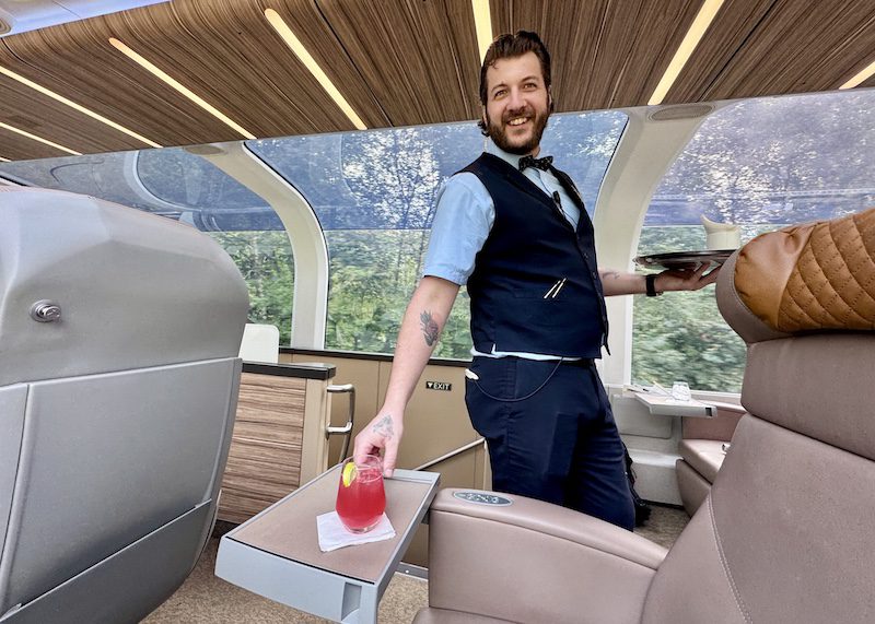 Onboard host Tony Ganton