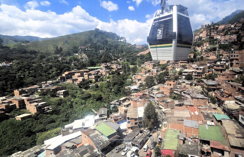 Views from the Medellin gondola cable car