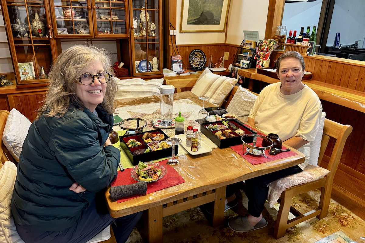Writers Jennifer Bain and Pat Lee at Sakura-no-Sono